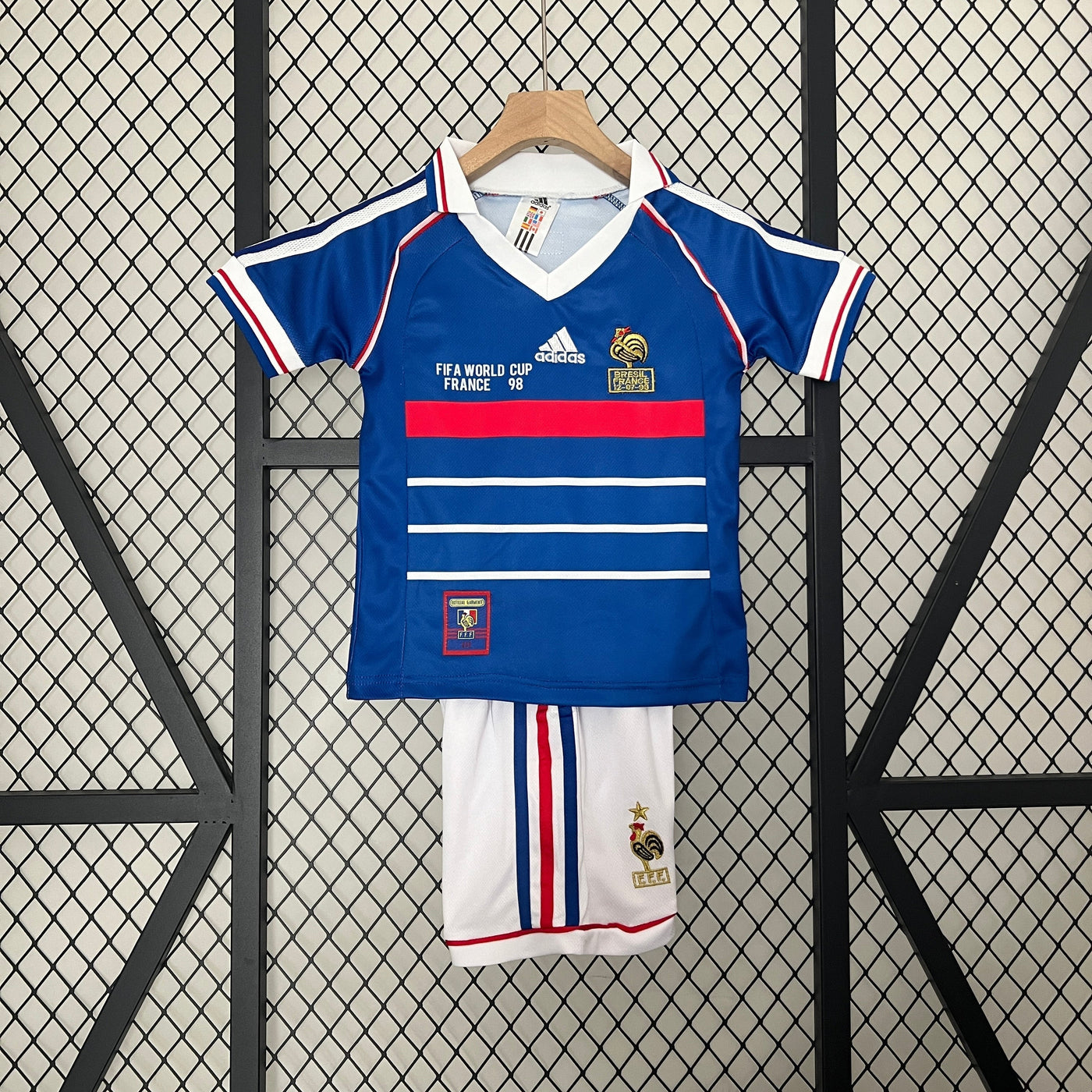 CAMISETA FRANCIA I ESPECIAL FINAL MUNDIAL 98 CONJUNTO INFANTIL (RETRO) - Vitrine Futebolística